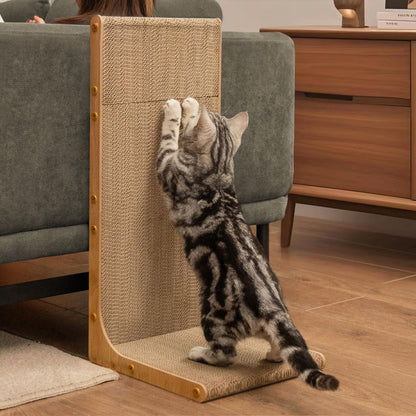 L-Shaped Cardboard Cat Scratcher Pad with Catnip