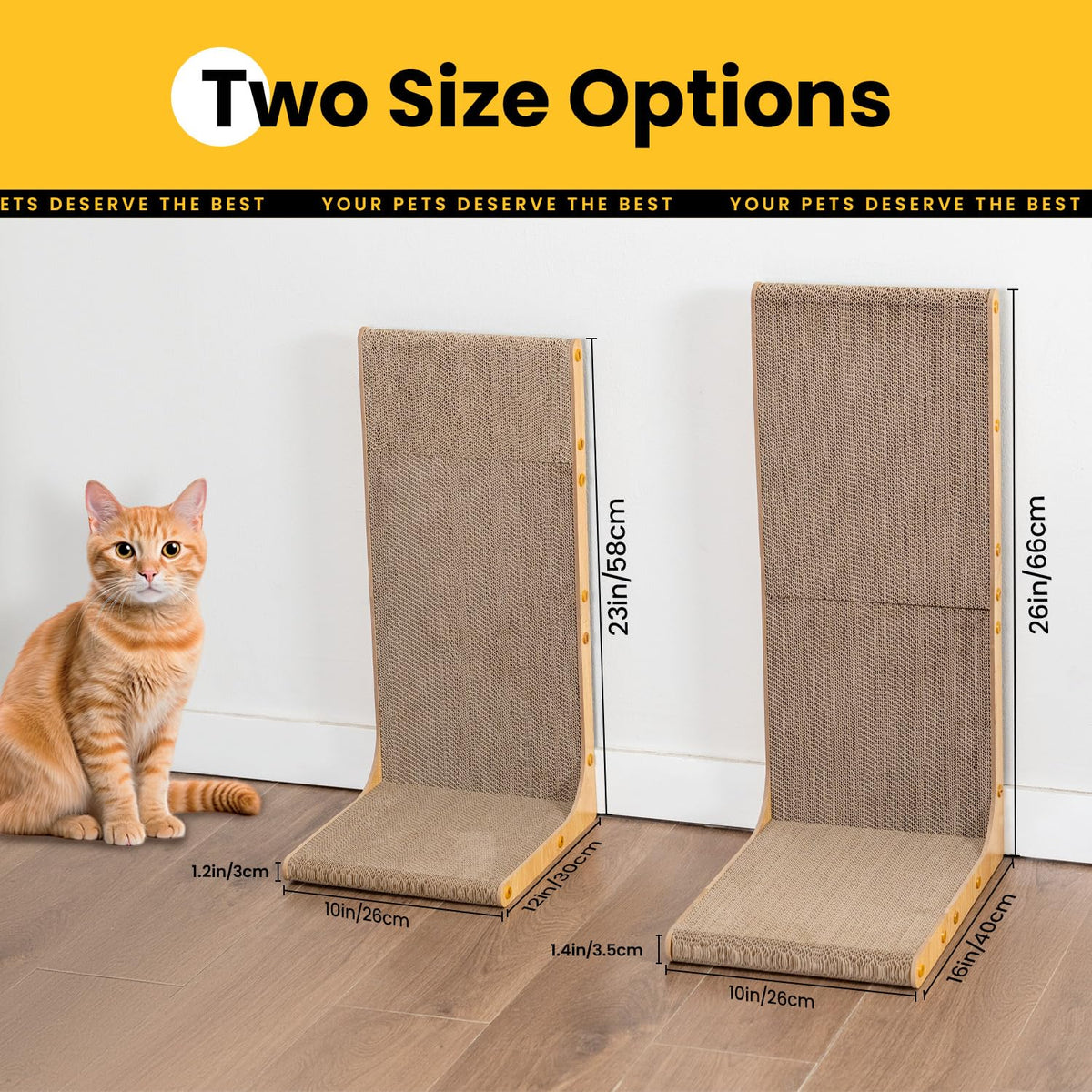 L-Shaped Cardboard Cat Scratcher Pad with Catnip