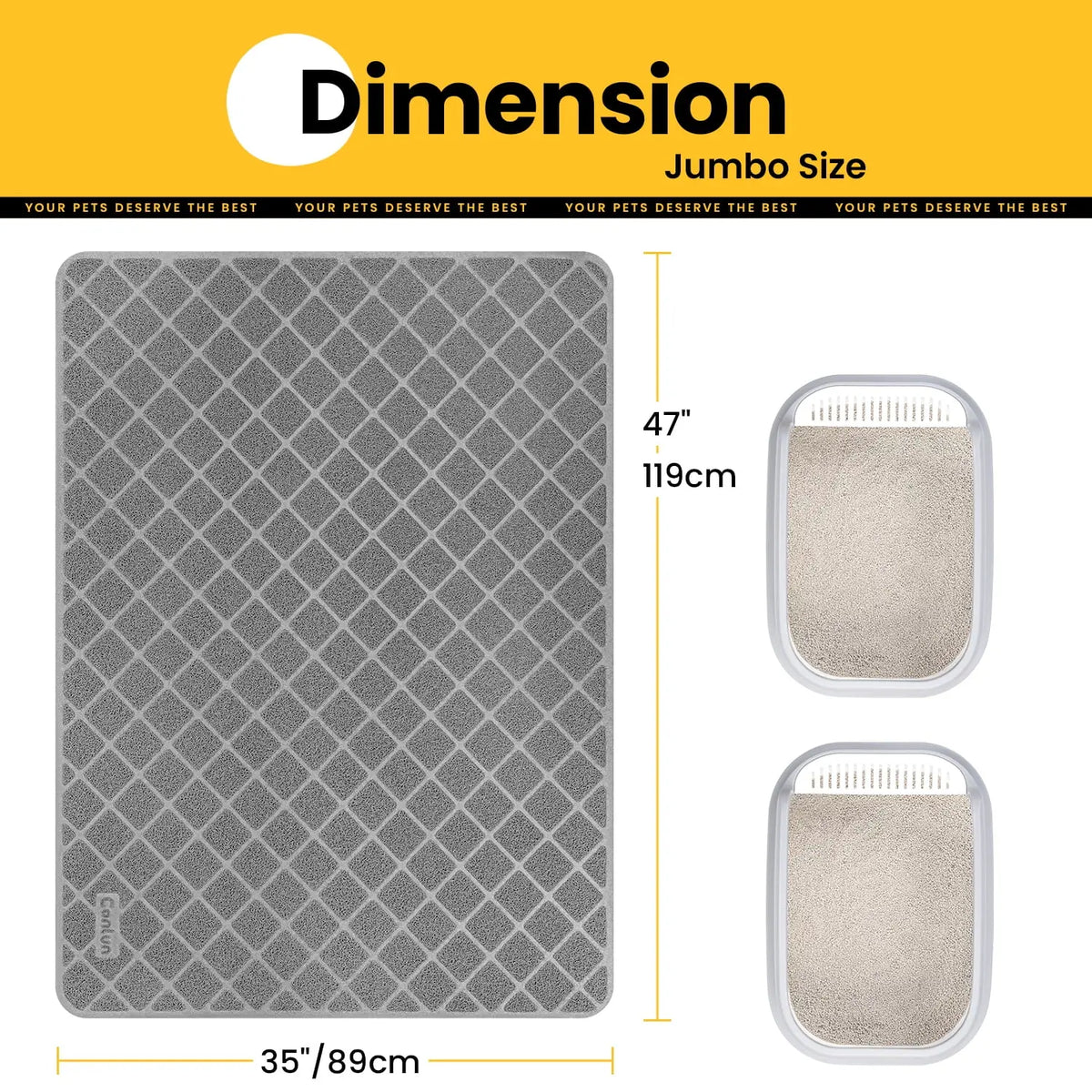 PVC Honeycomb Cat Litter Trapping Mat – Small, 24" x 17"