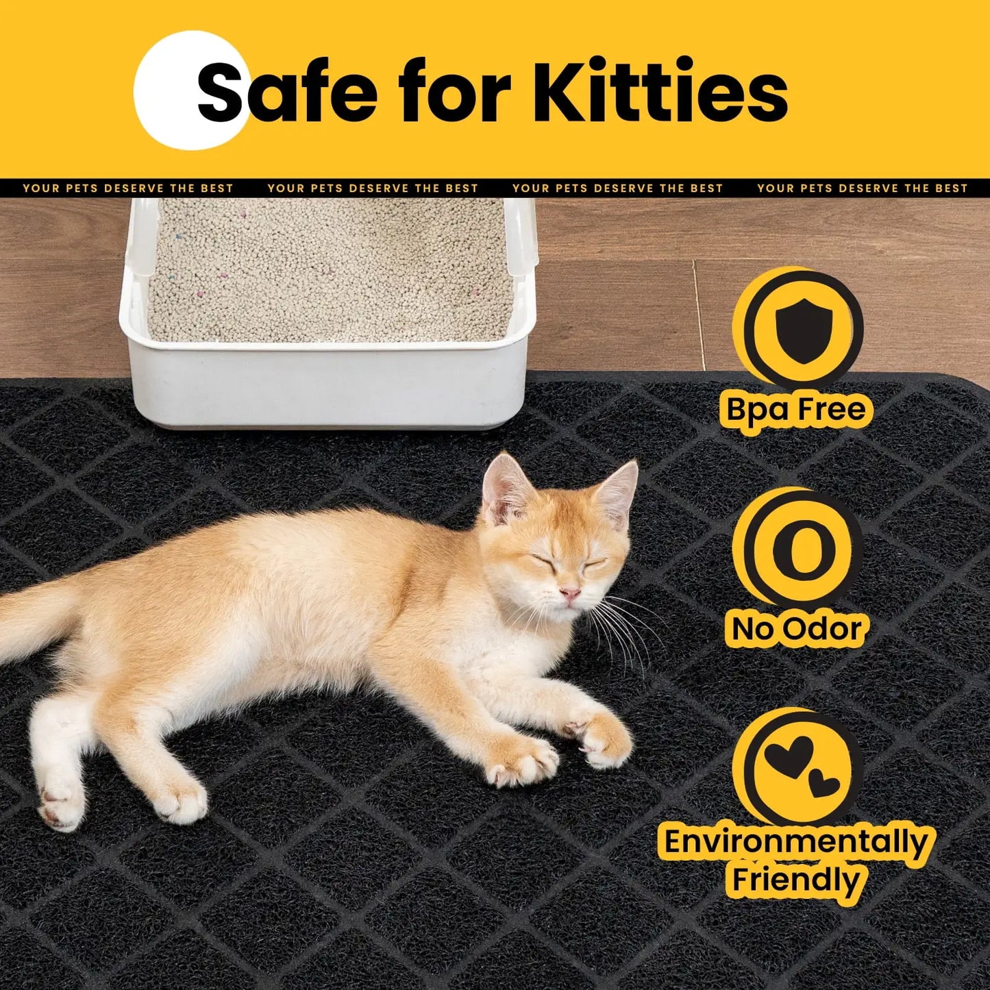 PVC Honeycomb Cat Litter Trapping Mat – Small, 24" x 17"
