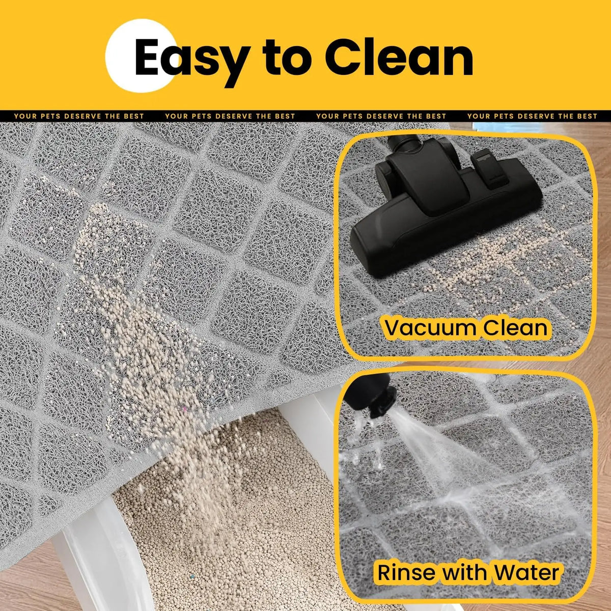 PVC Honeycomb Cat Litter Trapping Mat – Small, 24" x 17"