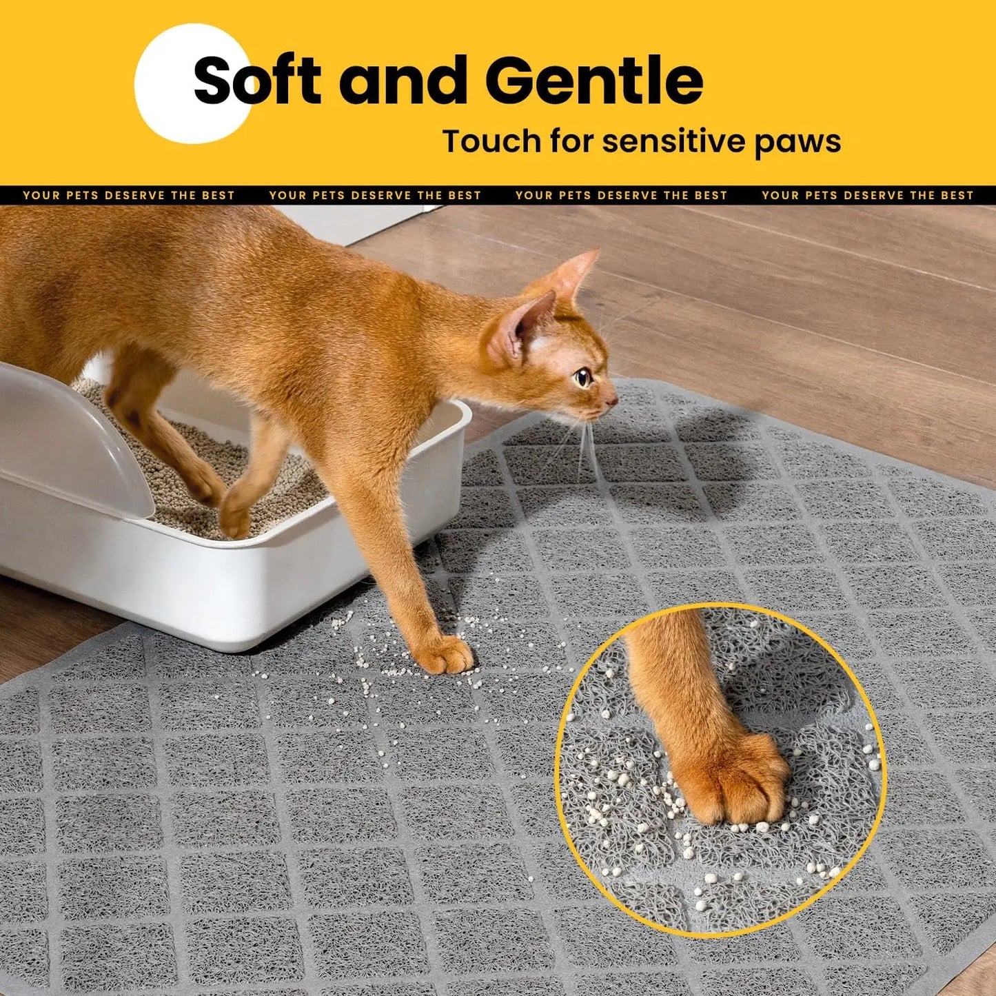 PVC Honeycomb Cat Litter Trapping Mat – Small, 24" x 17"