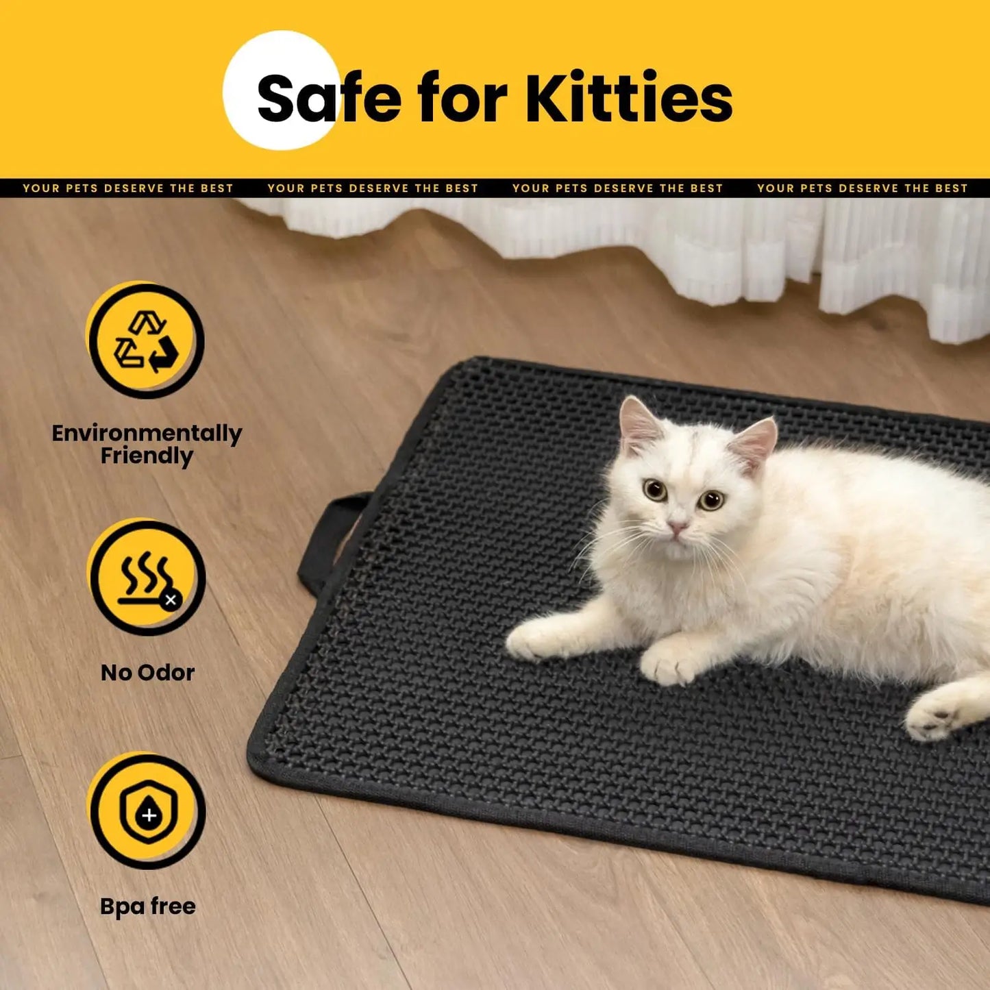 Waterproof-Backed Single-Layer Cat Litter Mat