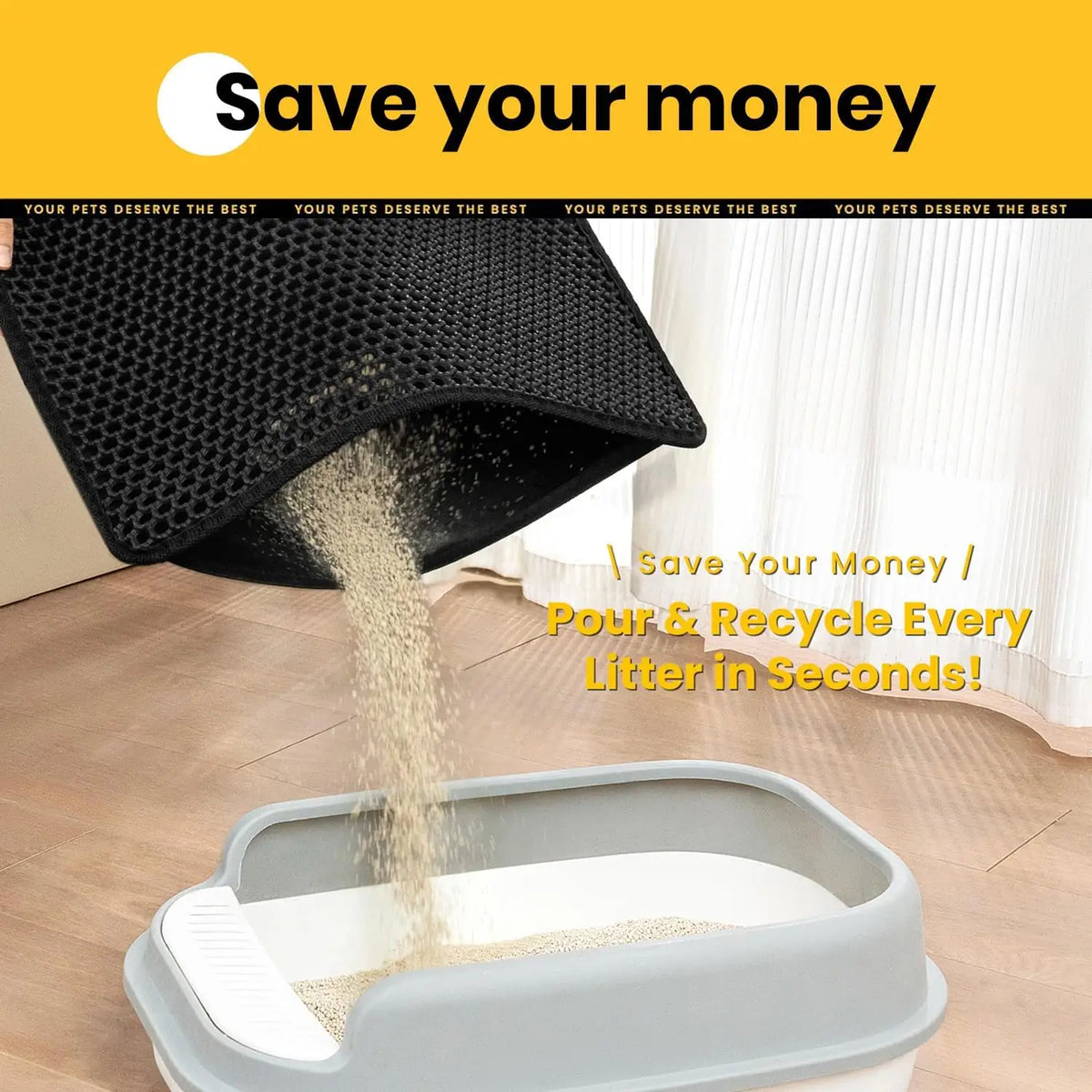 Waterproof-Backed Single-Layer Cat Litter Mat
