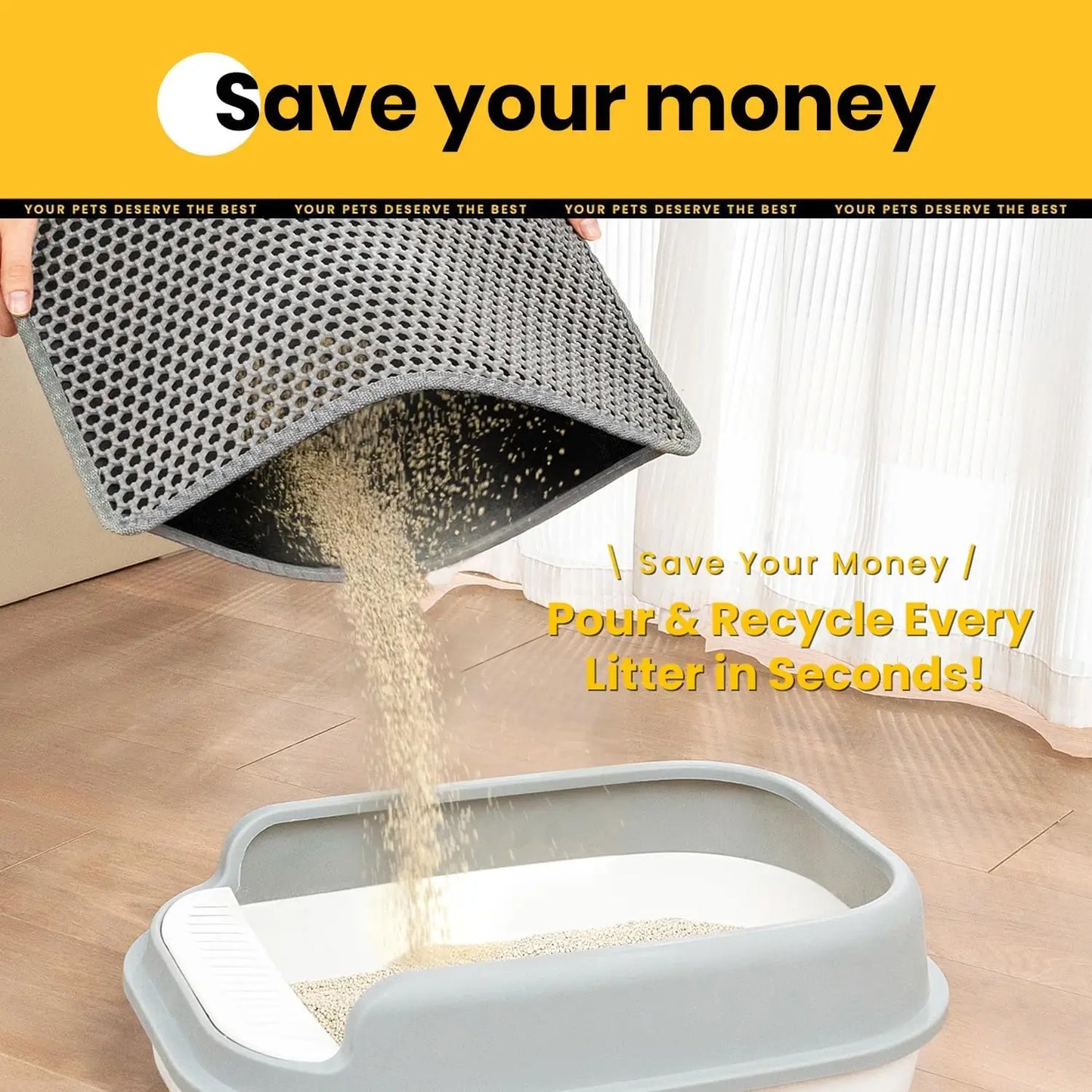 Waterproof-Backed Single-Layer Cat Litter Mat