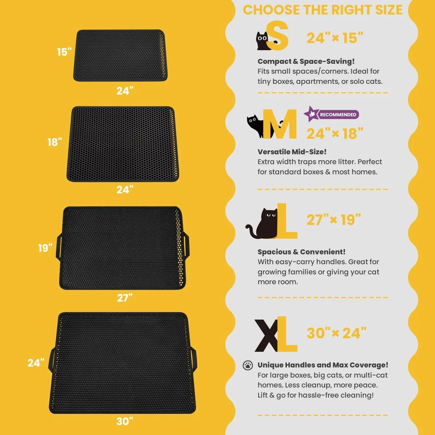 Waterproof-Backed Single-Layer Cat Litter Mat