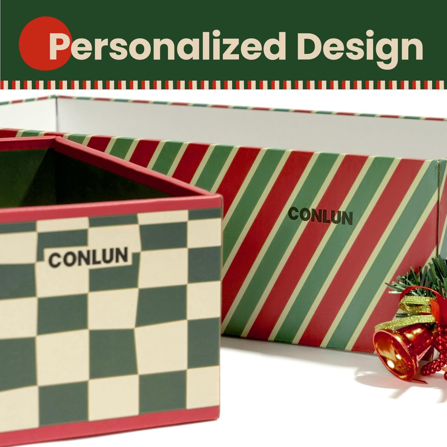 Cat Scratcher Lounge Box with Refill Pad – Christmas Checkered