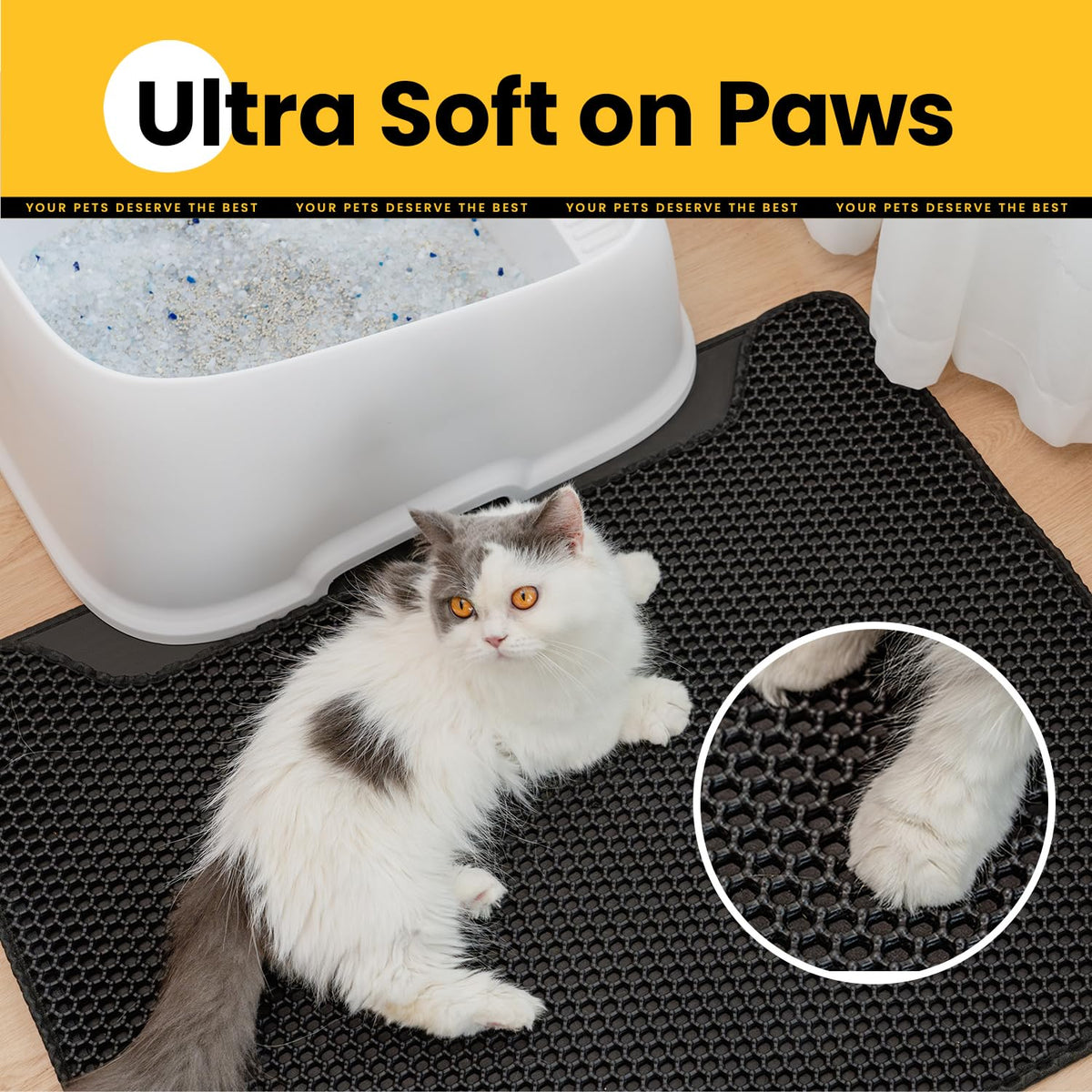 Concave Honeycomb Cat Litter Trapping Mat – Medium, 23" x 17"
