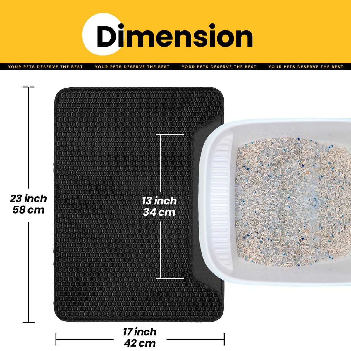 Concave Honeycomb Cat Litter Trapping Mat – Medium, 23" x 17"