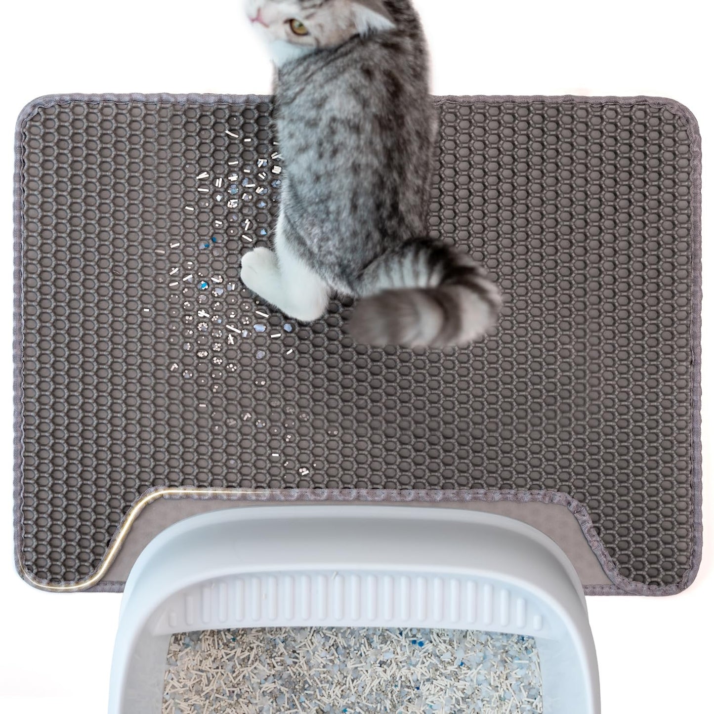 Concave Honeycomb Cat Litter Trapping Mat – Medium, 23" x 17"
