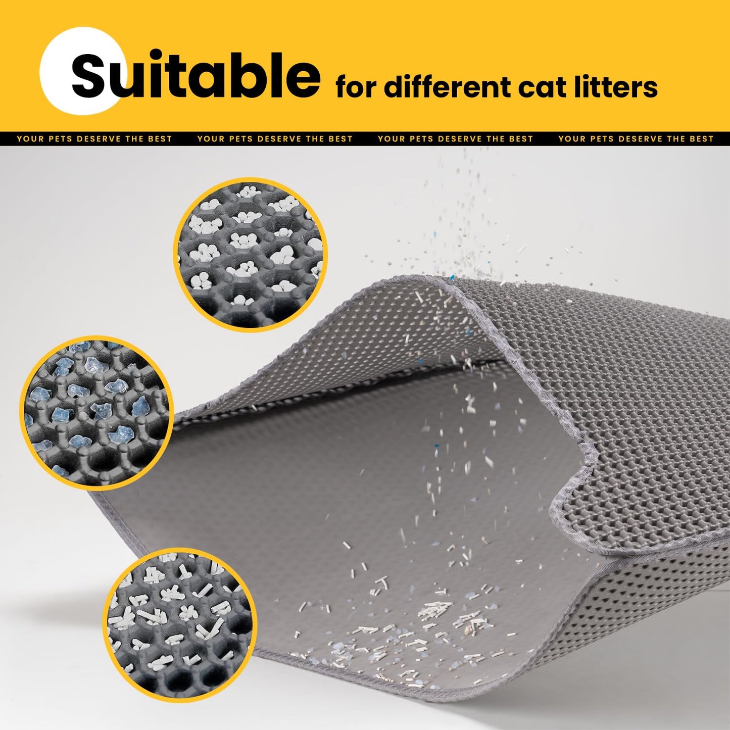Concave Honeycomb Cat Litter Trapping Mat – Medium, 23" x 17"