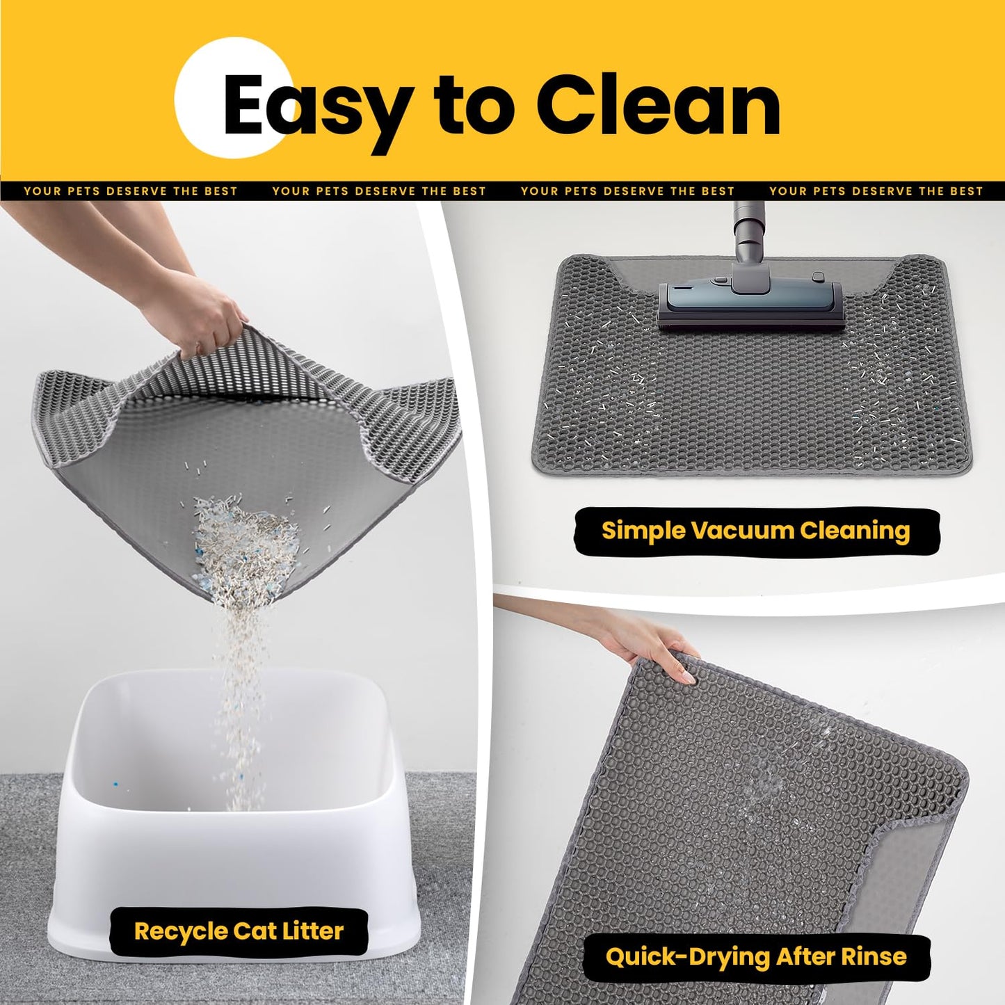 Concave Honeycomb Cat Litter Trapping Mat – Medium, 23" x 17"