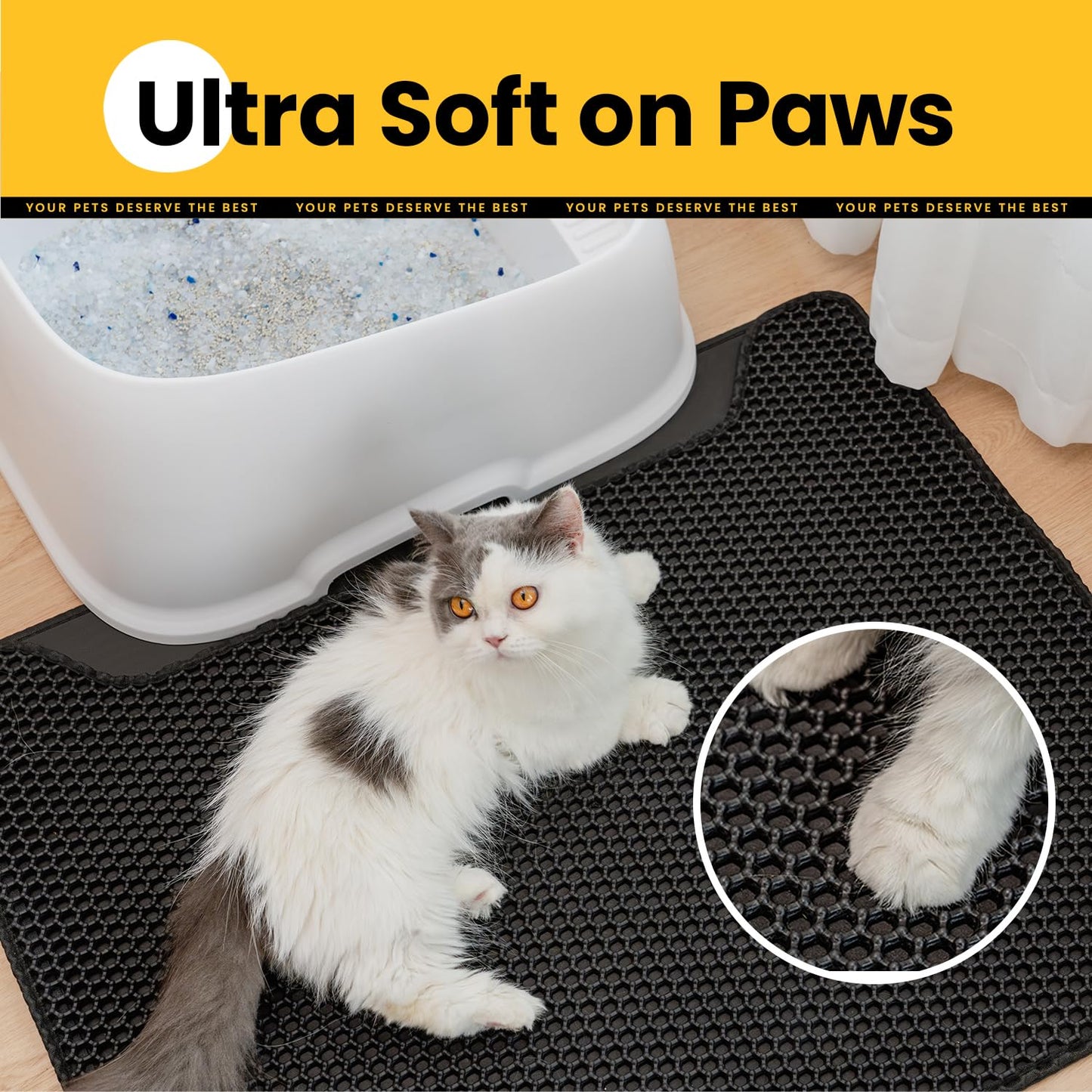 Concave Honeycomb Cat Litter Trapping Mat – Large, 25" x 15"
