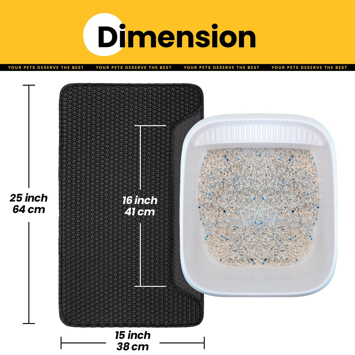 Concave Honeycomb Cat Litter Trapping Mat – Large, 25" x 15"