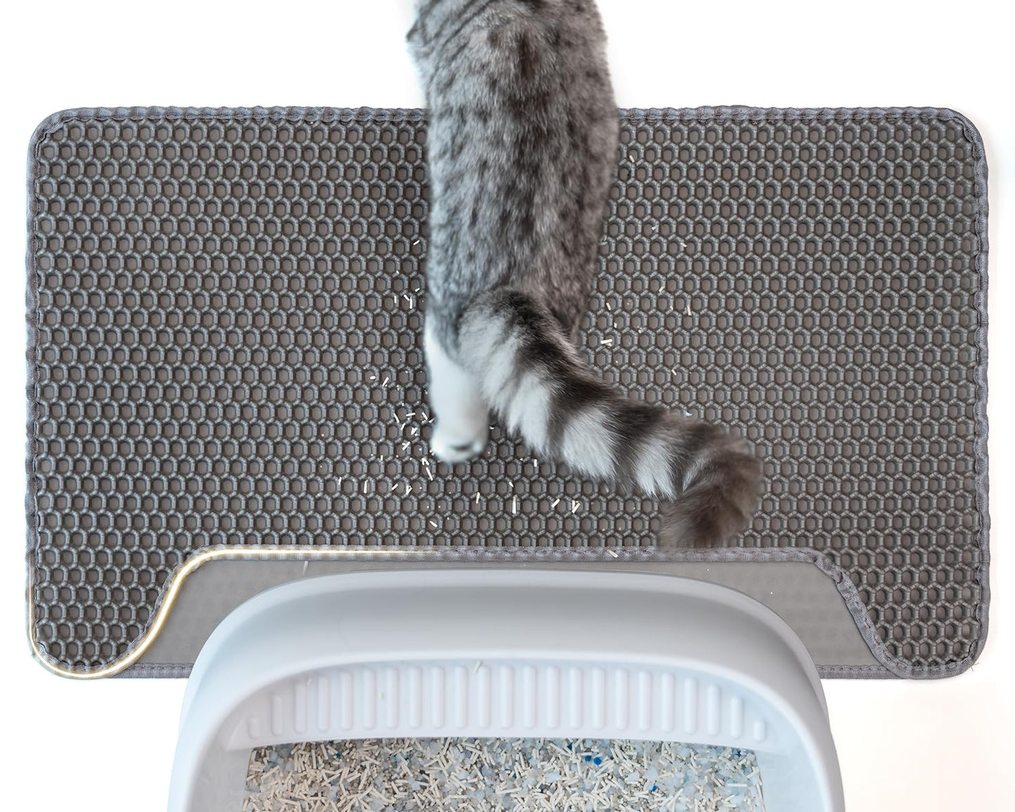 Concave Honeycomb Cat Litter Trapping Mat – Large, 25" x 15"