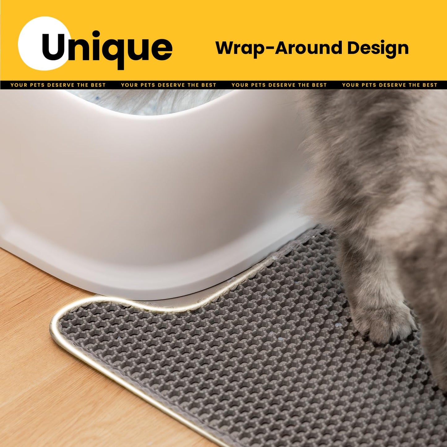 Concave Honeycomb Cat Litter Trapping Mat – Large, 25" x 15"