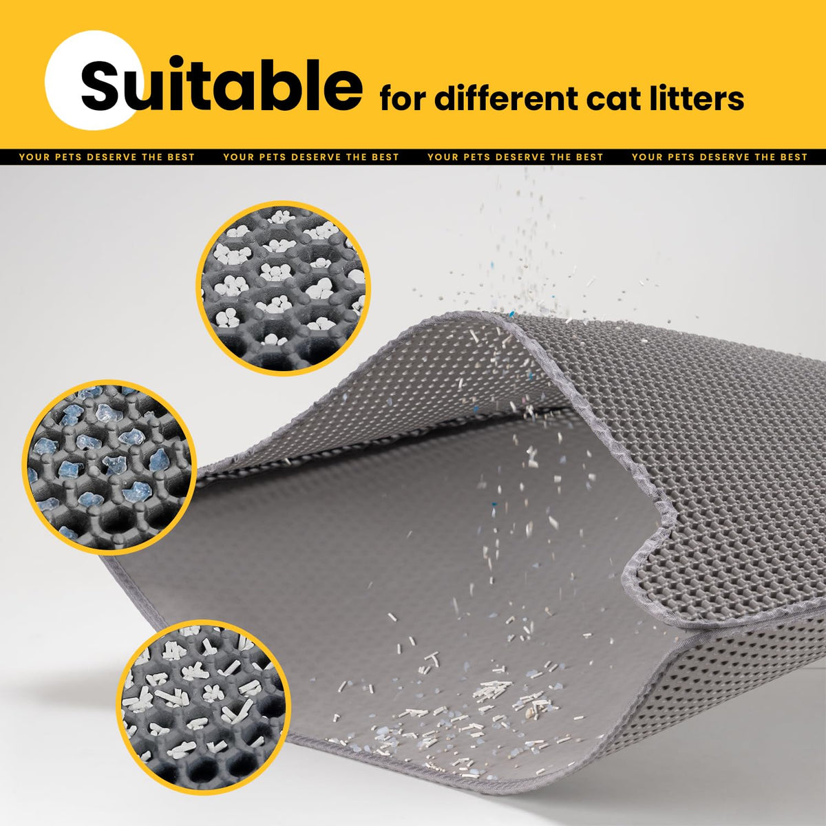 Concave Honeycomb Cat Litter Trapping Mat – Large, 25" x 15"