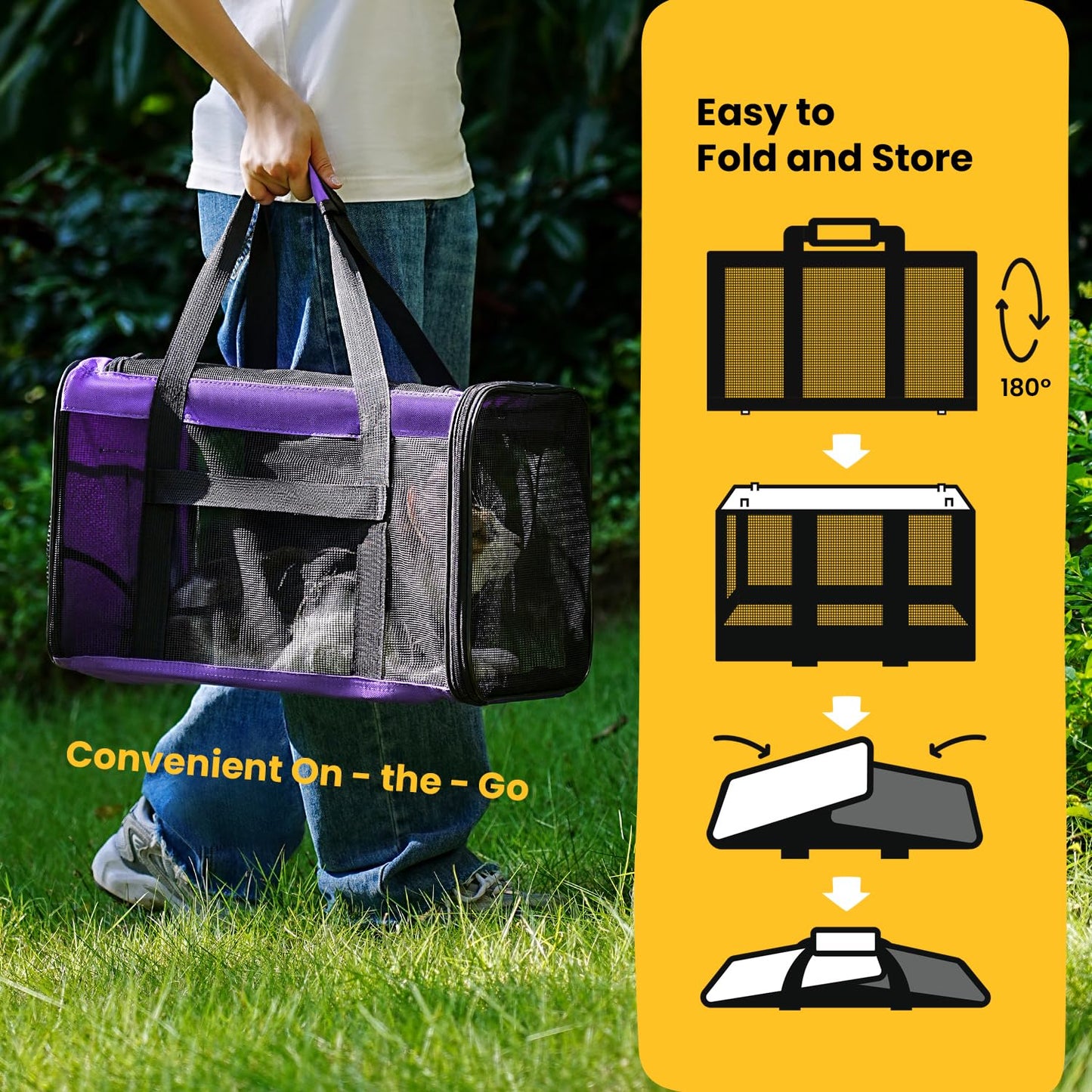 Collapsible Soft-Sided Pet Carrier – Cat & Small Dog