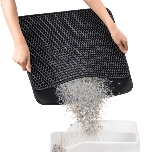 Concave Honeycomb Cat Litter Trapping Mat – Small, 18" x 17"