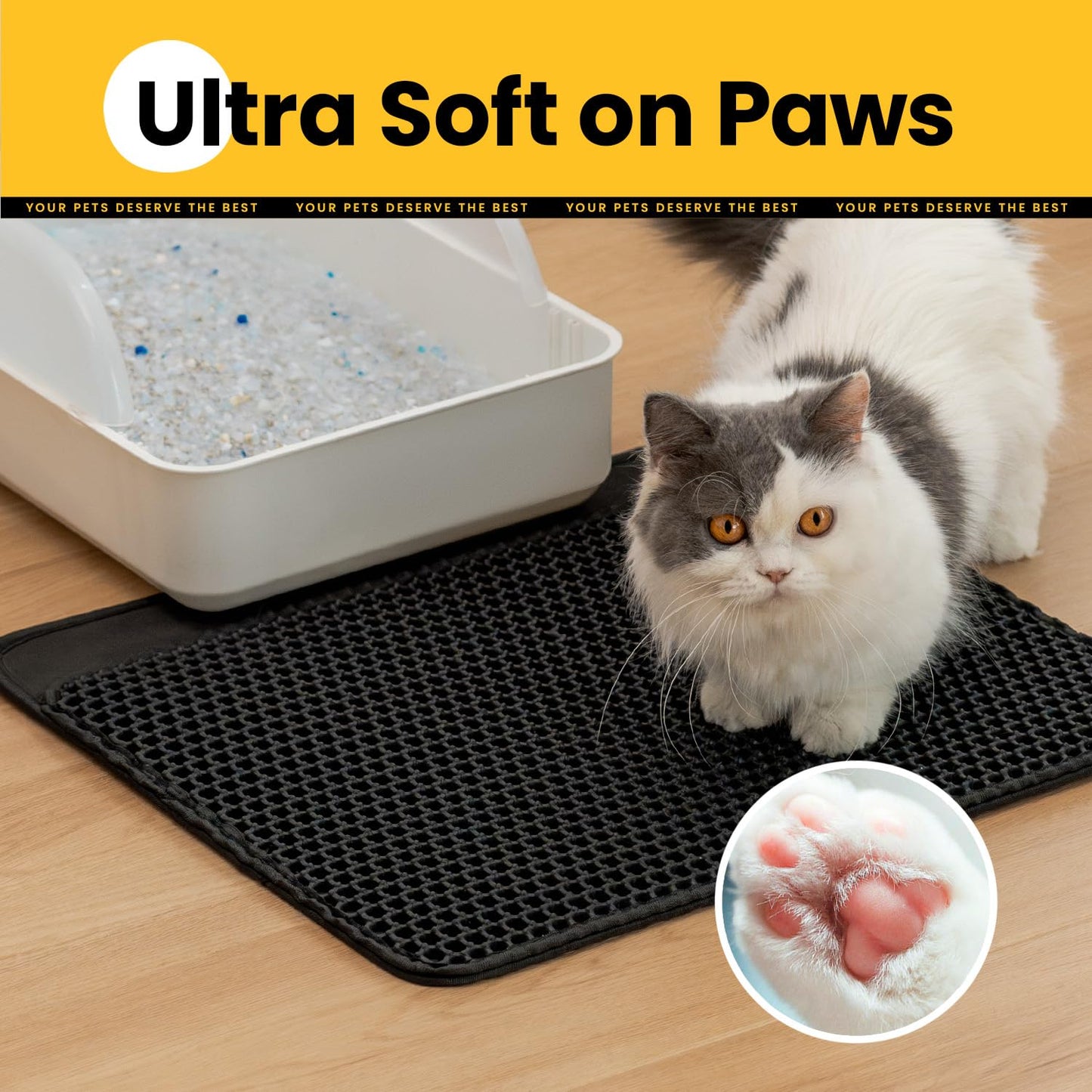 Concave Honeycomb Cat Litter Trapping Mat – Small, 18" x 17"