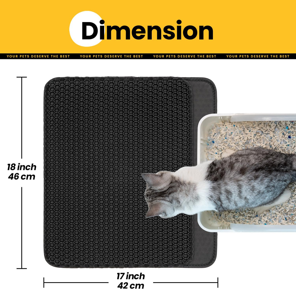 Concave Honeycomb Cat Litter Trapping Mat – Small, 18" x 17"