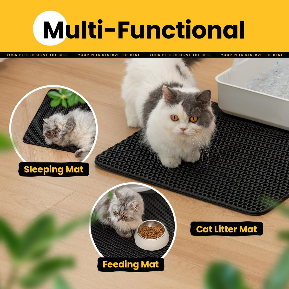 Concave Honeycomb Cat Litter Trapping Mat – Small, 18" x 17"