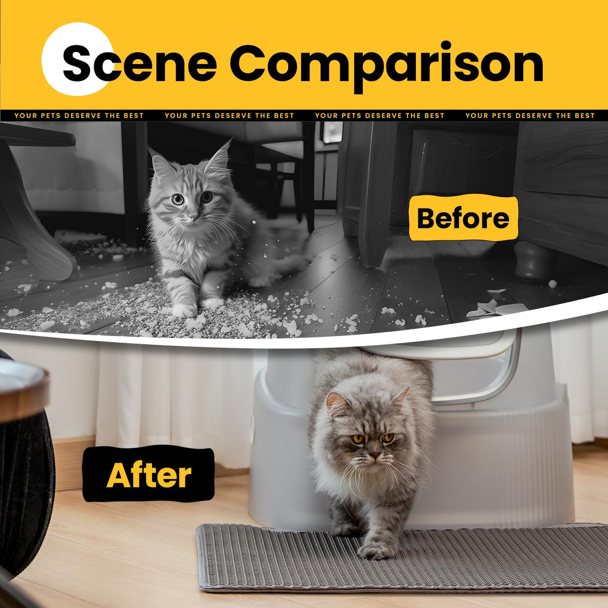 Concave Honeycomb Cat Litter Trapping Mat – Small, 18" x 17"