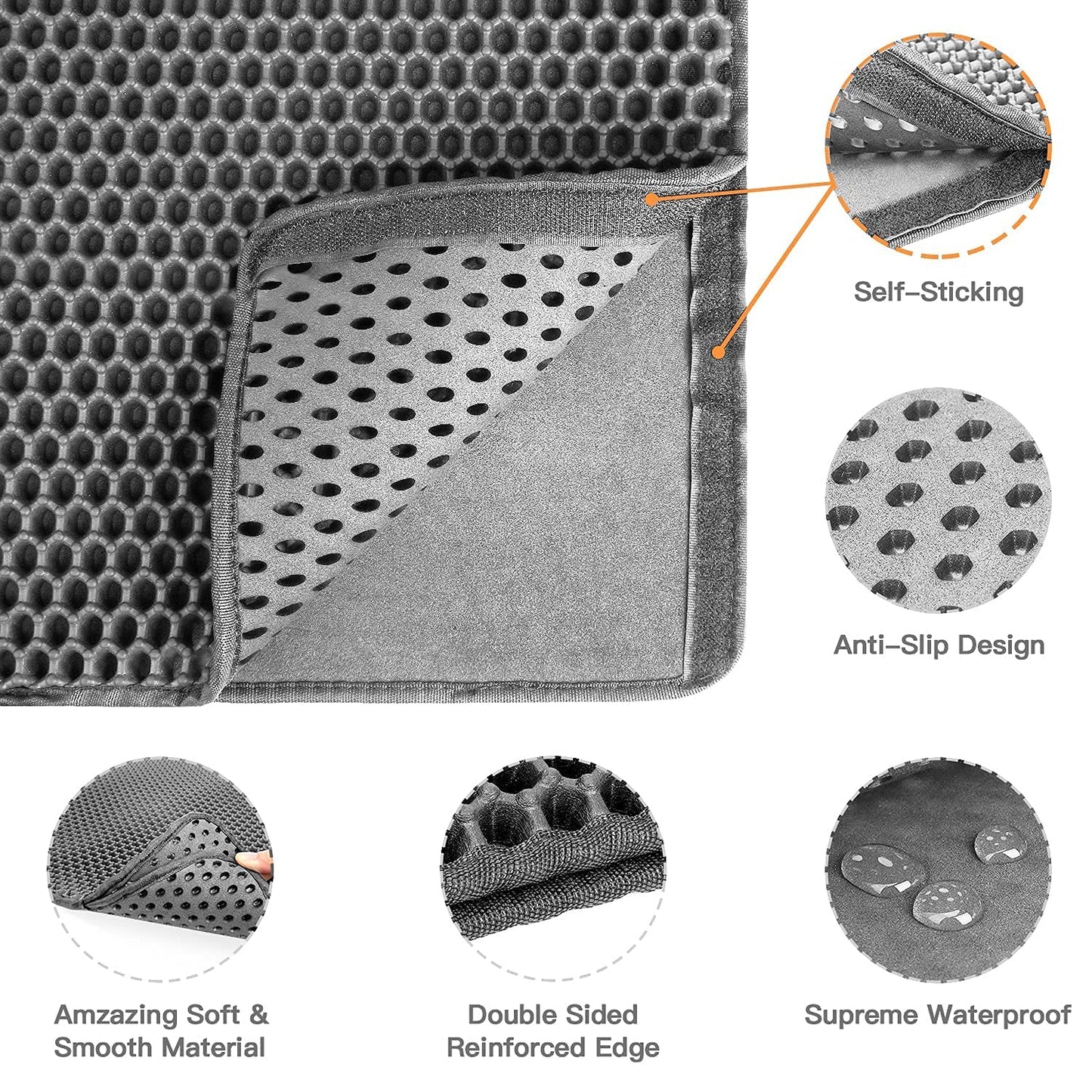 Concave Honeycomb Cat Litter Trapping Mat – Extra Large, 30" x 24"