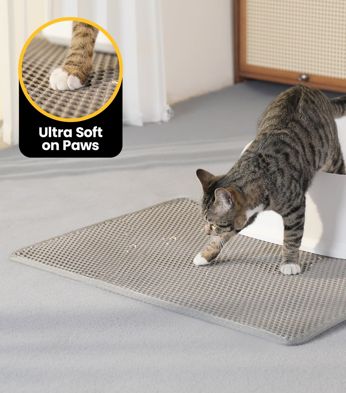 Honeycomb Double-Layer Cat Litter Trapping Mat – 30" x 22"