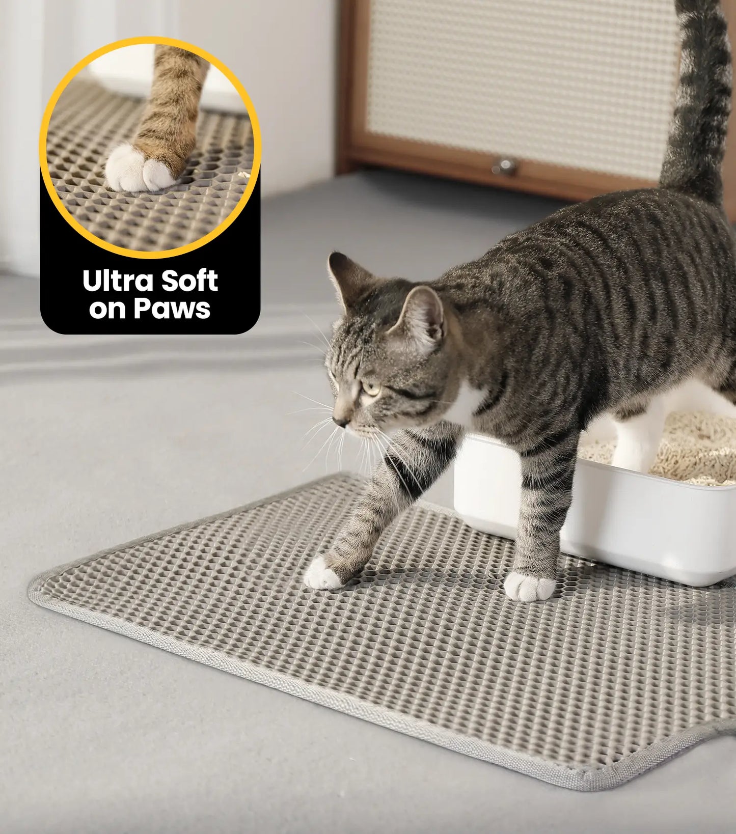 Honeycomb Double-Layer Cat Litter Trapping Mat – 23" x 17"