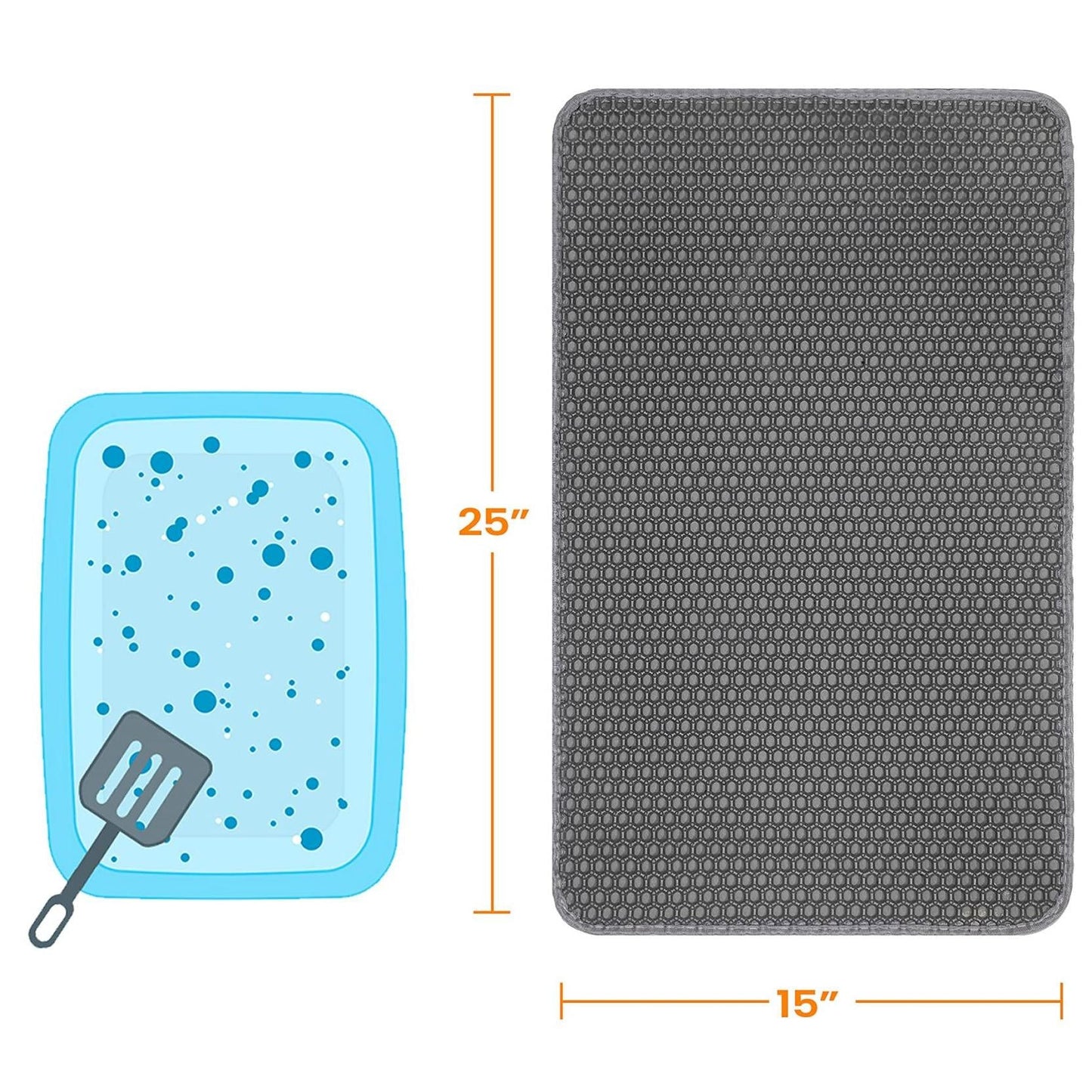 EVA Honeycomb Cat Litter Trapping Mat – 25" x 15"