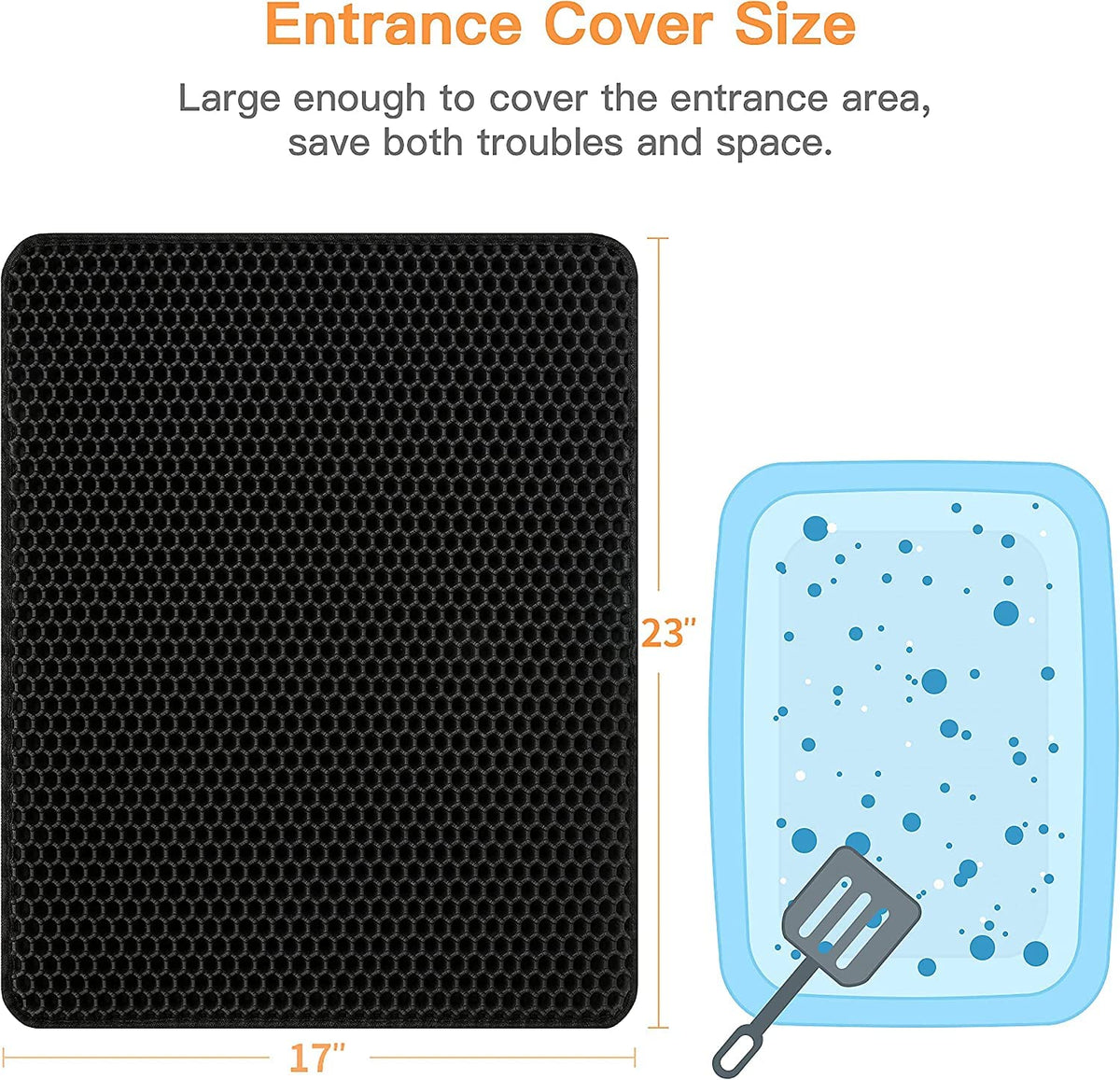 Honeycomb Double-Layer Cat Litter Trapping Mat – Small, 23" x 17"