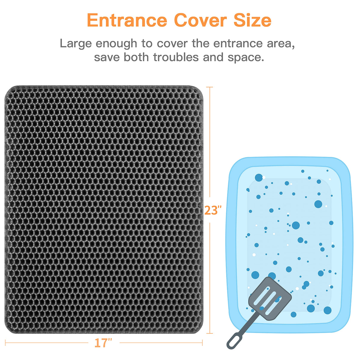 Honeycomb Double-Layer Cat Litter Trapping Mat – Small, 23" x 17"