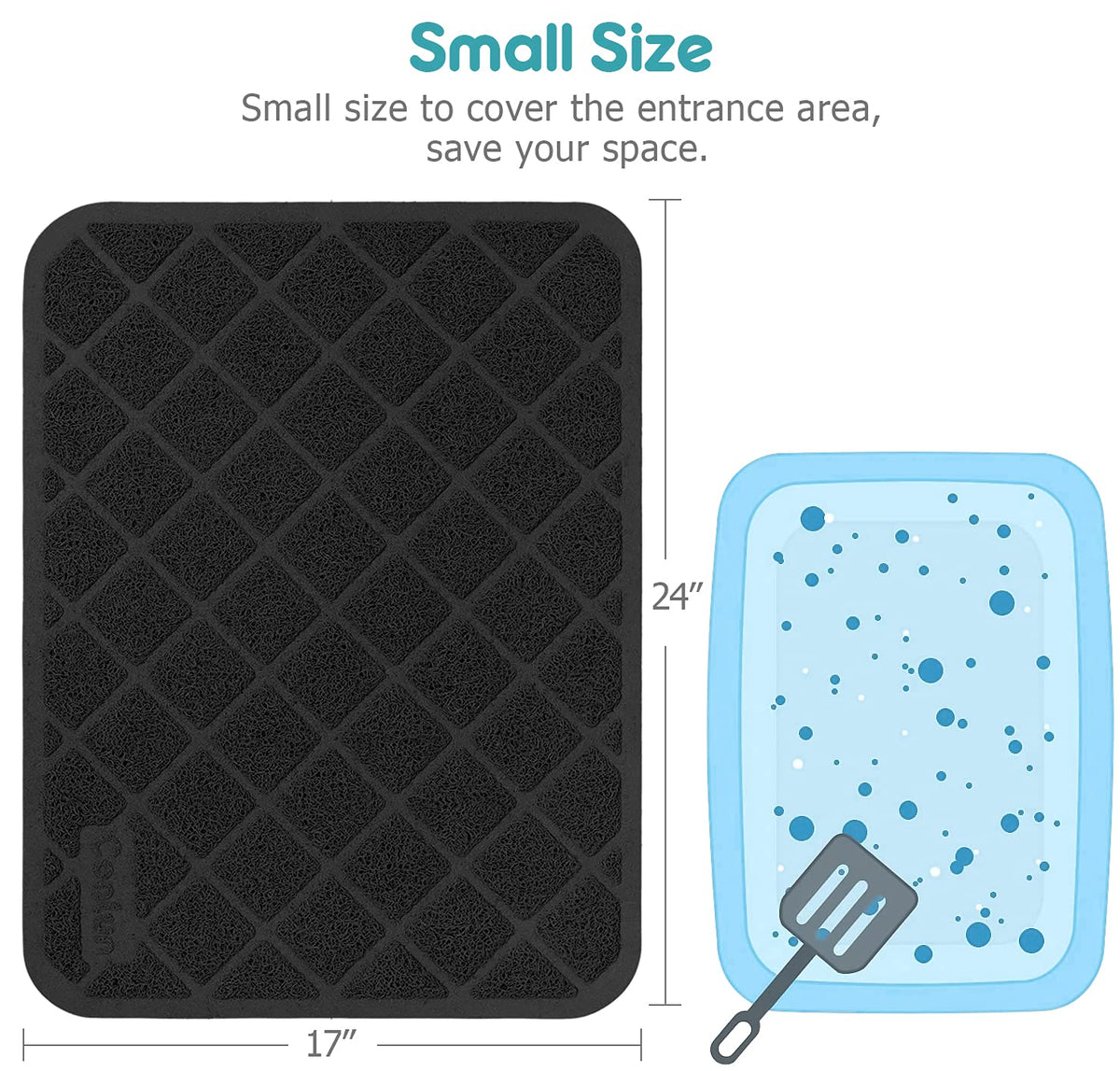 PVC Honeycomb Cat Litter Trapping Mat – Small, 24" x 17"