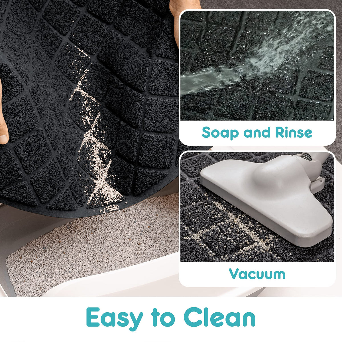 PVC Honeycomb Cat Litter Trapping Mat – Small, 24" x 17"
