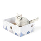 Cat Scratcher Lounge Box with Refill Pad – White