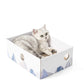 Cat Scratcher Lounge Box with Refill Pad – White