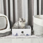 Cat Scratcher Lounge Box with Refill Pad – White
