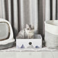 Cat Scratcher Lounge Box with Refill Pad – White