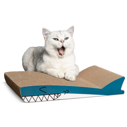 Reversible Cardboard Cat Scratcher Pad – Shark Texture, Large