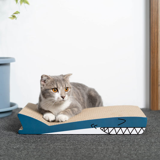 Reversible Cardboard Cat Scratcher Pad – Shark Texture, Large