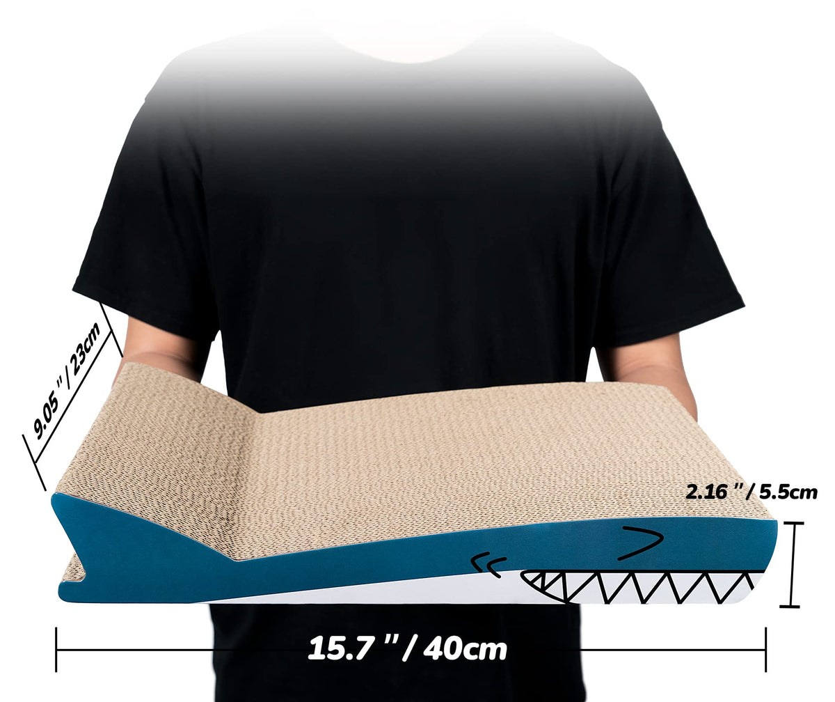 Reversible Cardboard Cat Scratcher Pad – Shark Texture, Large