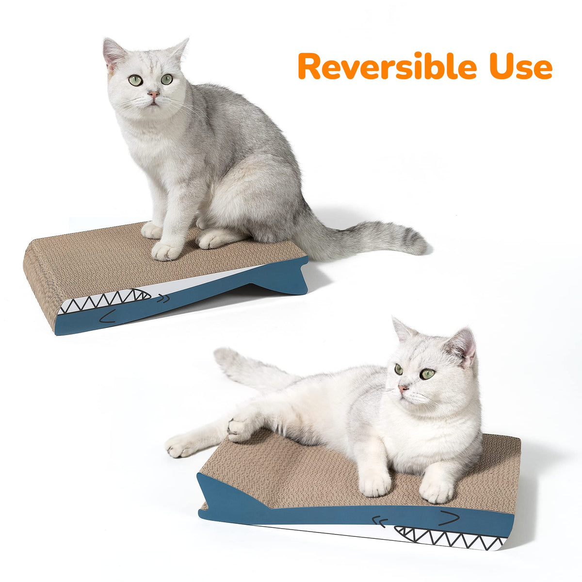 Reversible Cardboard Cat Scratcher Pad – Shark Texture, Large