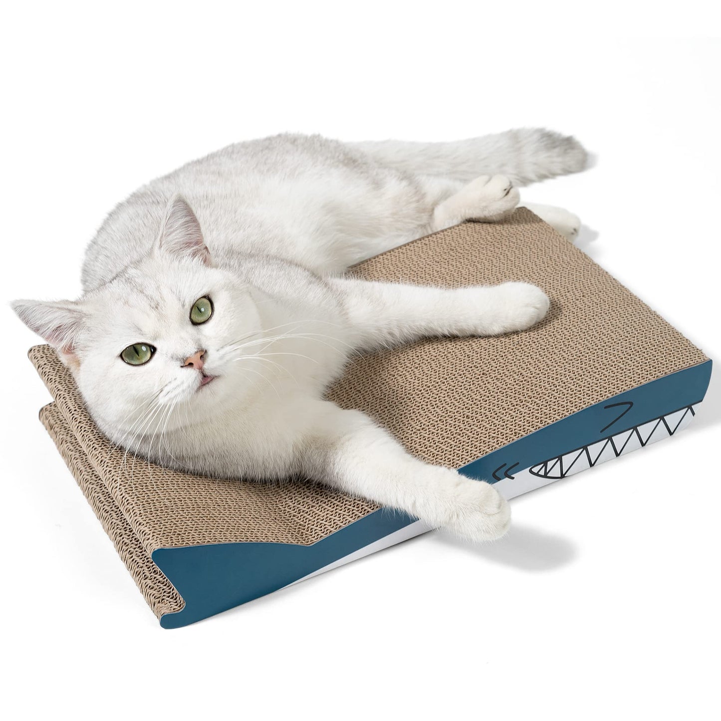 Reversible Cardboard Cat Scratcher Pad – Shark Texture, Large