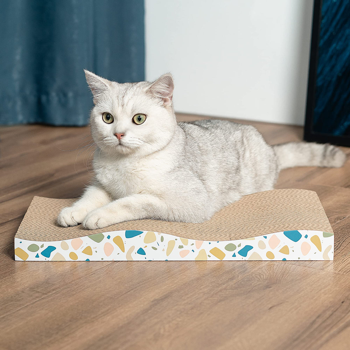 Reversible Cardboard Cat Scratcher Pad – Wave, Large