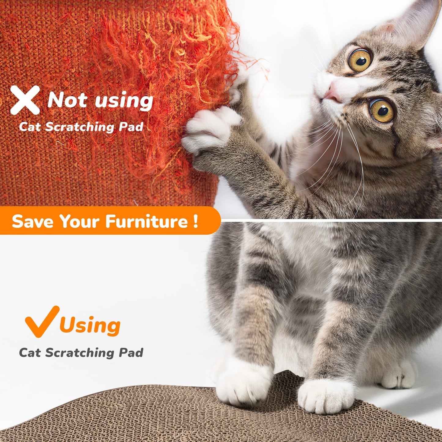 Reversible Cardboard Cat Scratcher Pad – Wave, Large