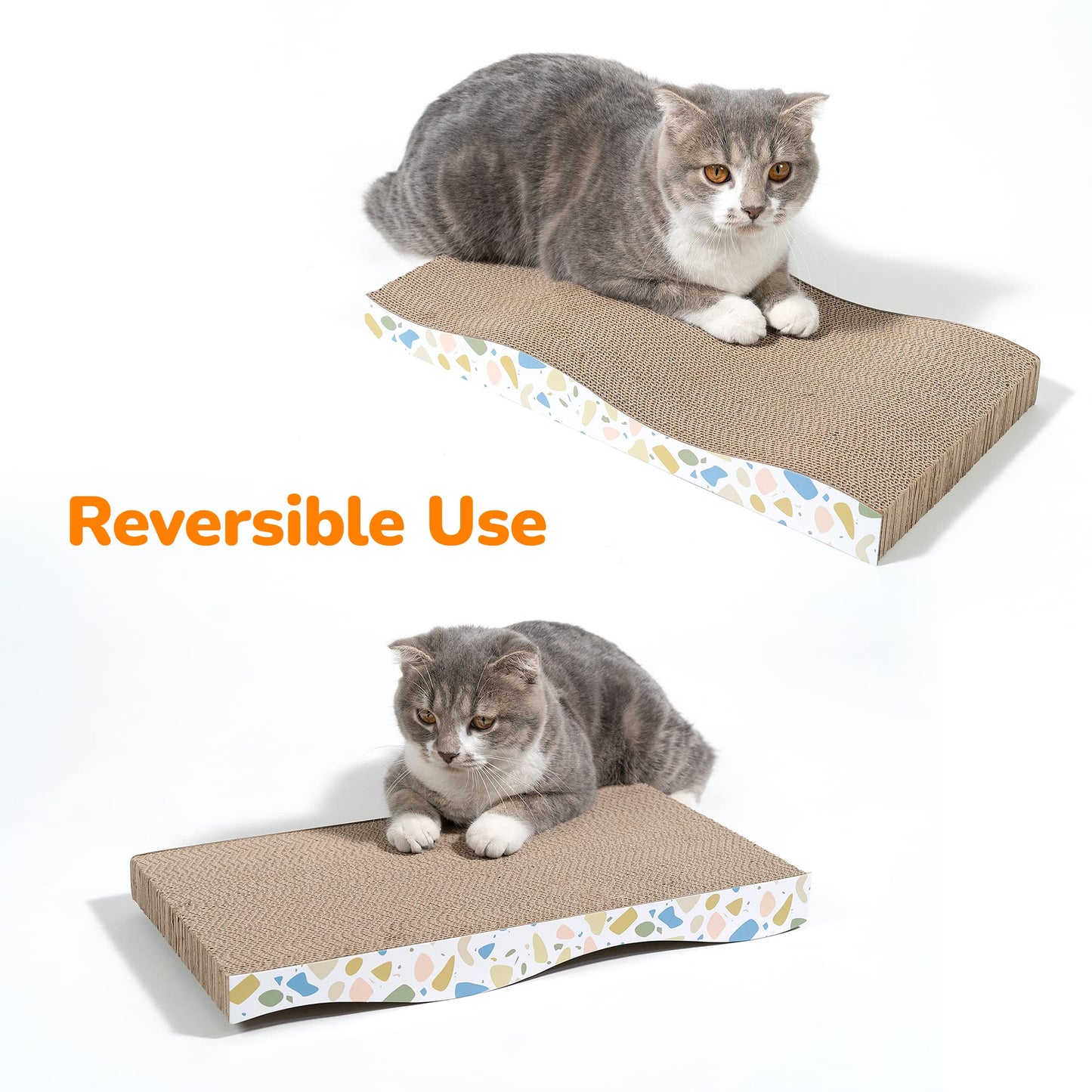 Reversible Cardboard Cat Scratcher Pad – Wave, Large