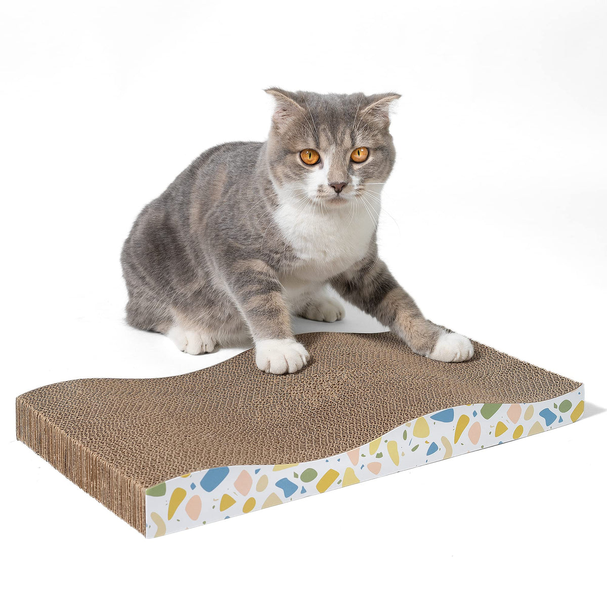 Reversible Cardboard Cat Scratcher Pad – Wave, Large