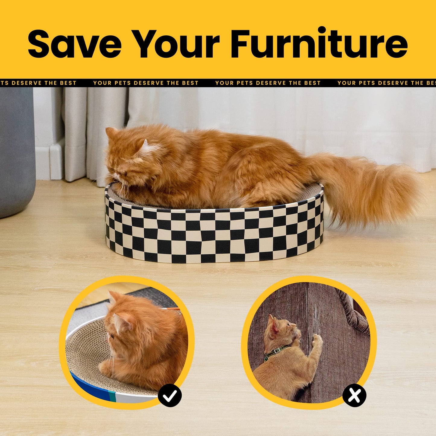 Round Cardboard Cat Scratcher Lounge Bowl