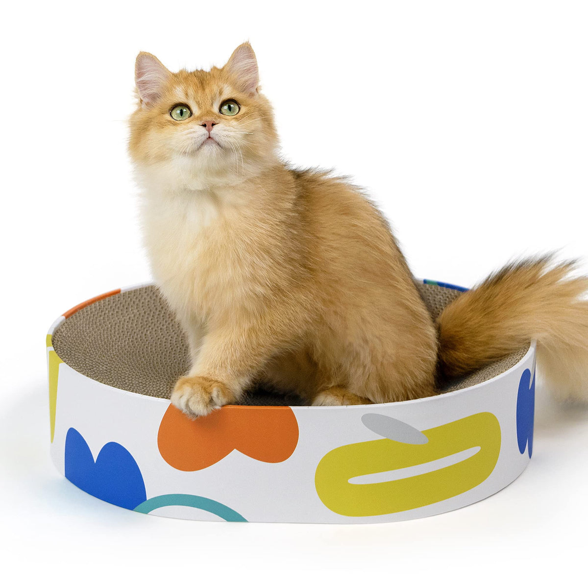 Round Cardboard Cat Scratcher Lounge Bowl